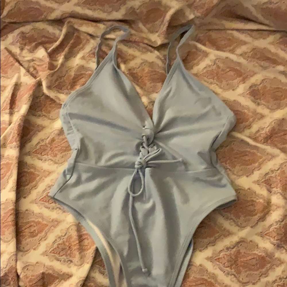 Missguided baby blue swimsuit